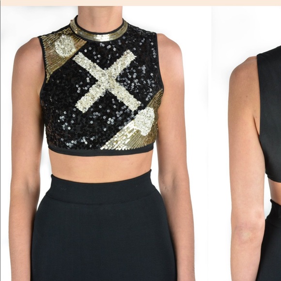 BEAU SOUCI SEQUIN CROP TOP - Picture 5 of 8